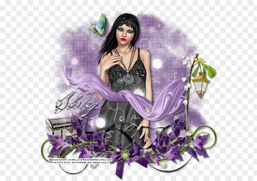 Fairy Black Hair Purple PNG