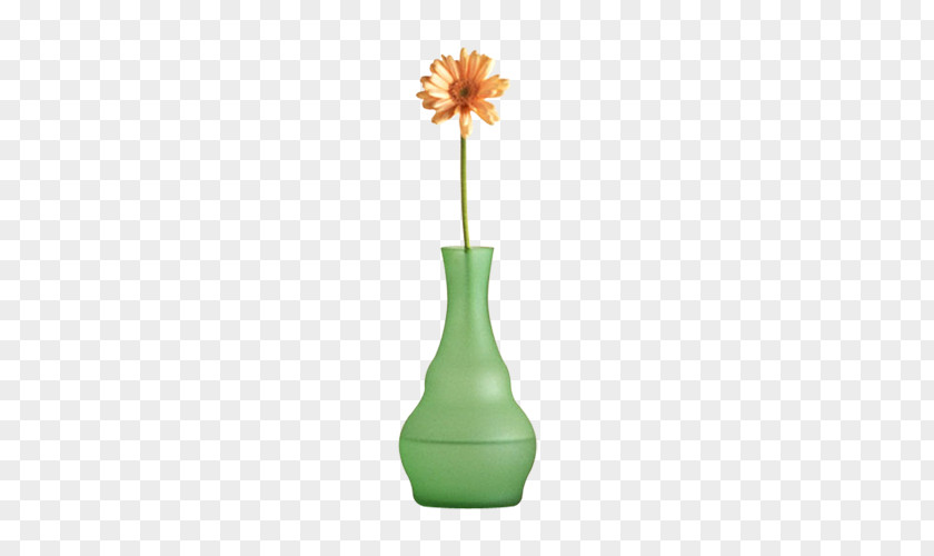 Green Flower Vase Bouquet PNG