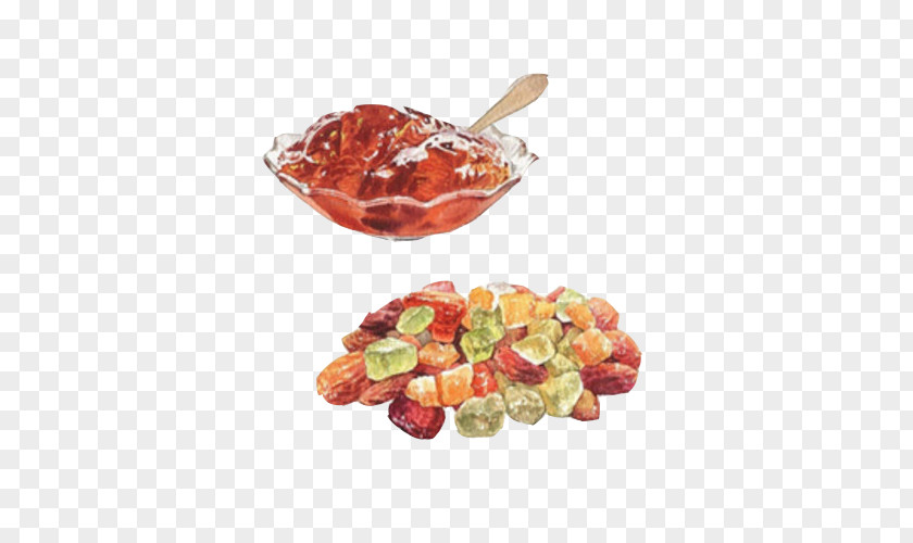 Sugar And Fruit Puree Hand Painting Material Picture Waffle Gummi Candy Preserves PNG