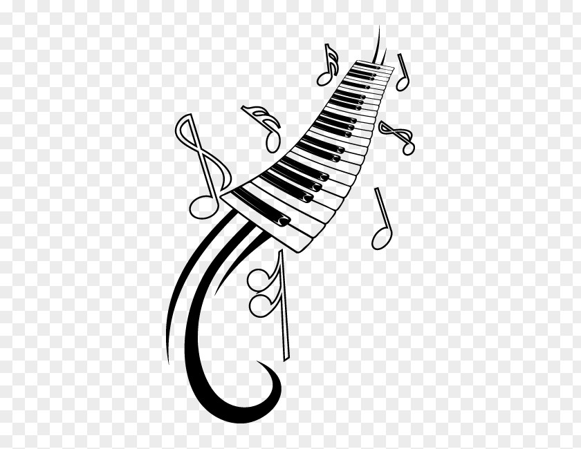 Keyboard Musical Note Tattoo PNG