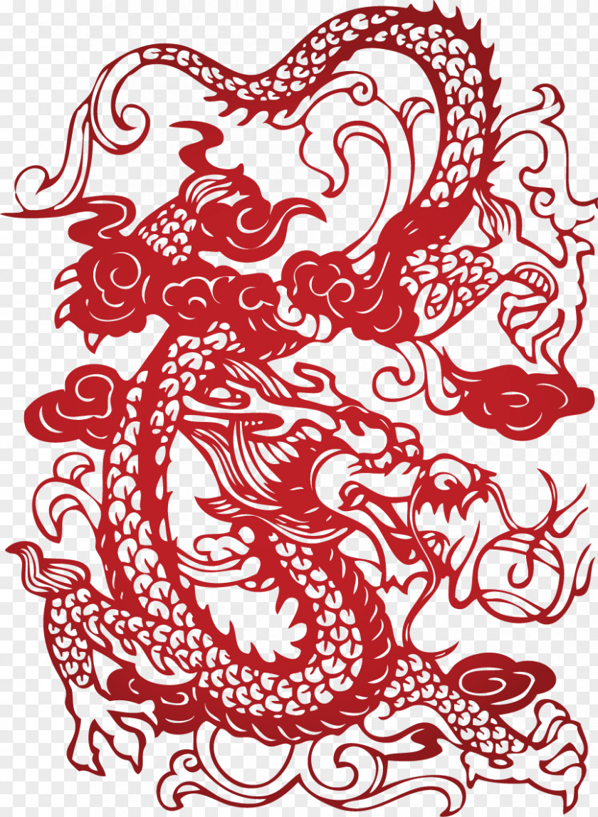 Decorative Vector Dragon And Clouds China T-shirt Illustration PNG