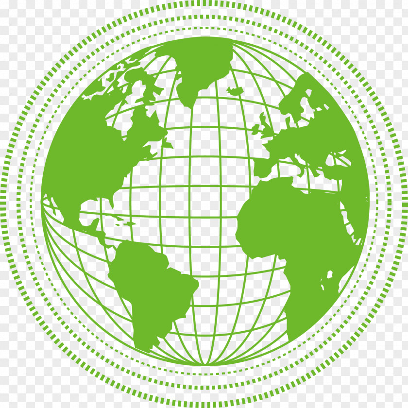 Green Earth Illustration World Map PNG