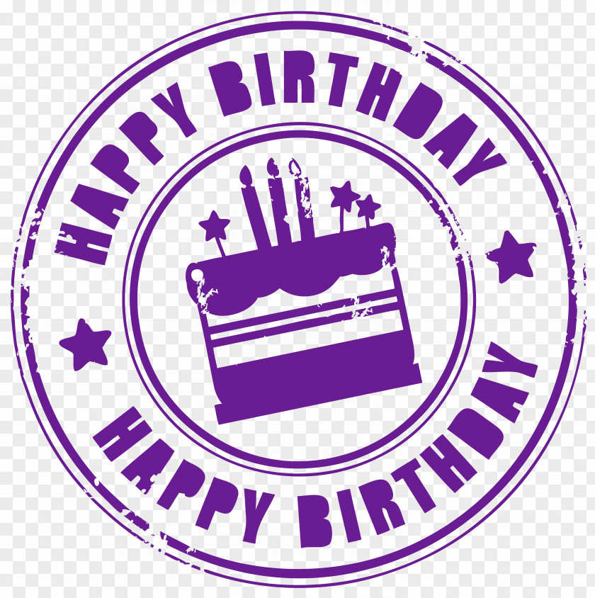 Happy Birthday Stamp Clipart Picture Cake Clip Art PNG