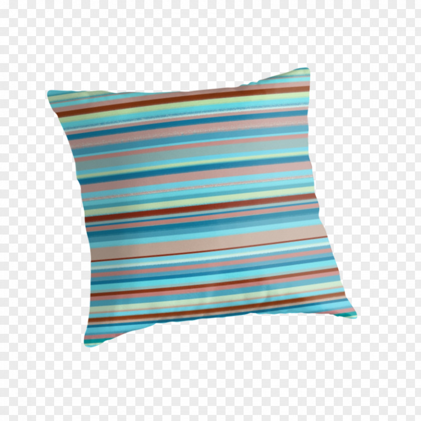 Horizontal Line Throw Pillows Turquoise Cushion Teal PNG