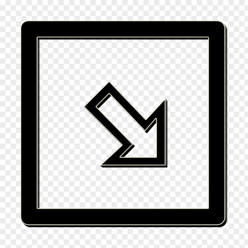 Rectangle Blackandwhite Arrow Icon Direction Point PNG