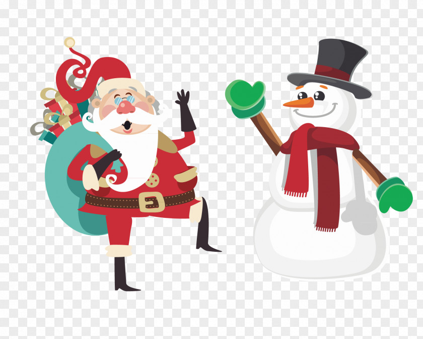 Santa Snowman Claus Reindeer Christmas PNG