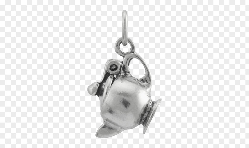 Silver Teapot Locket Earring Body Jewellery Product Design PNG