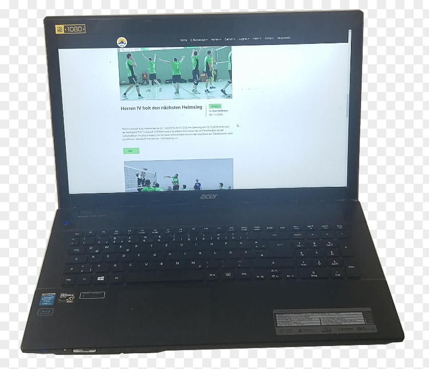 Volleyball Netbook TVA Hürth E.V. Computer Hardware Laptop PNG