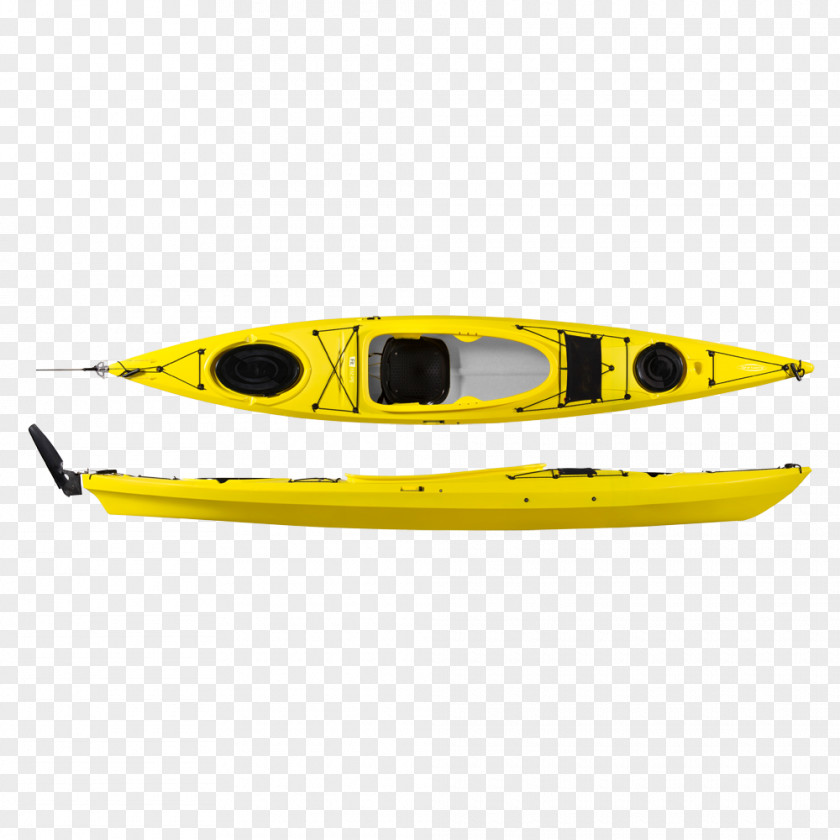 Inuit Kayak The FIT 132 PE 2-layer RudderSkeg Yellow Polyethylene Sea PNG