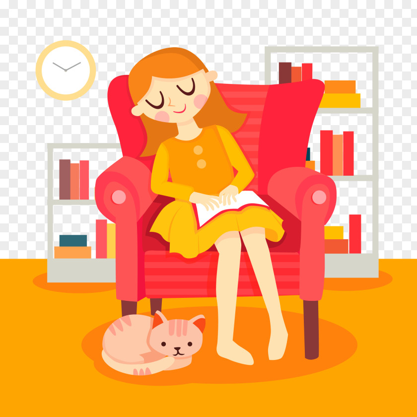 Vector Woman And A Book Human Behavior Yellow Illustration PNG