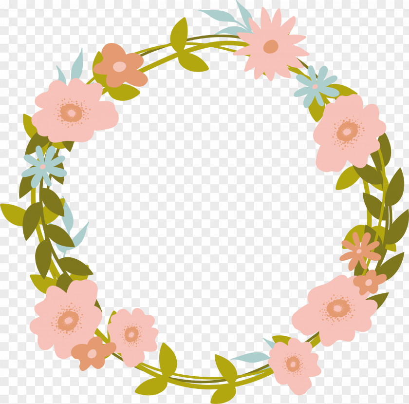 Pink Flower Title Box Floral Design Clip Art PNG