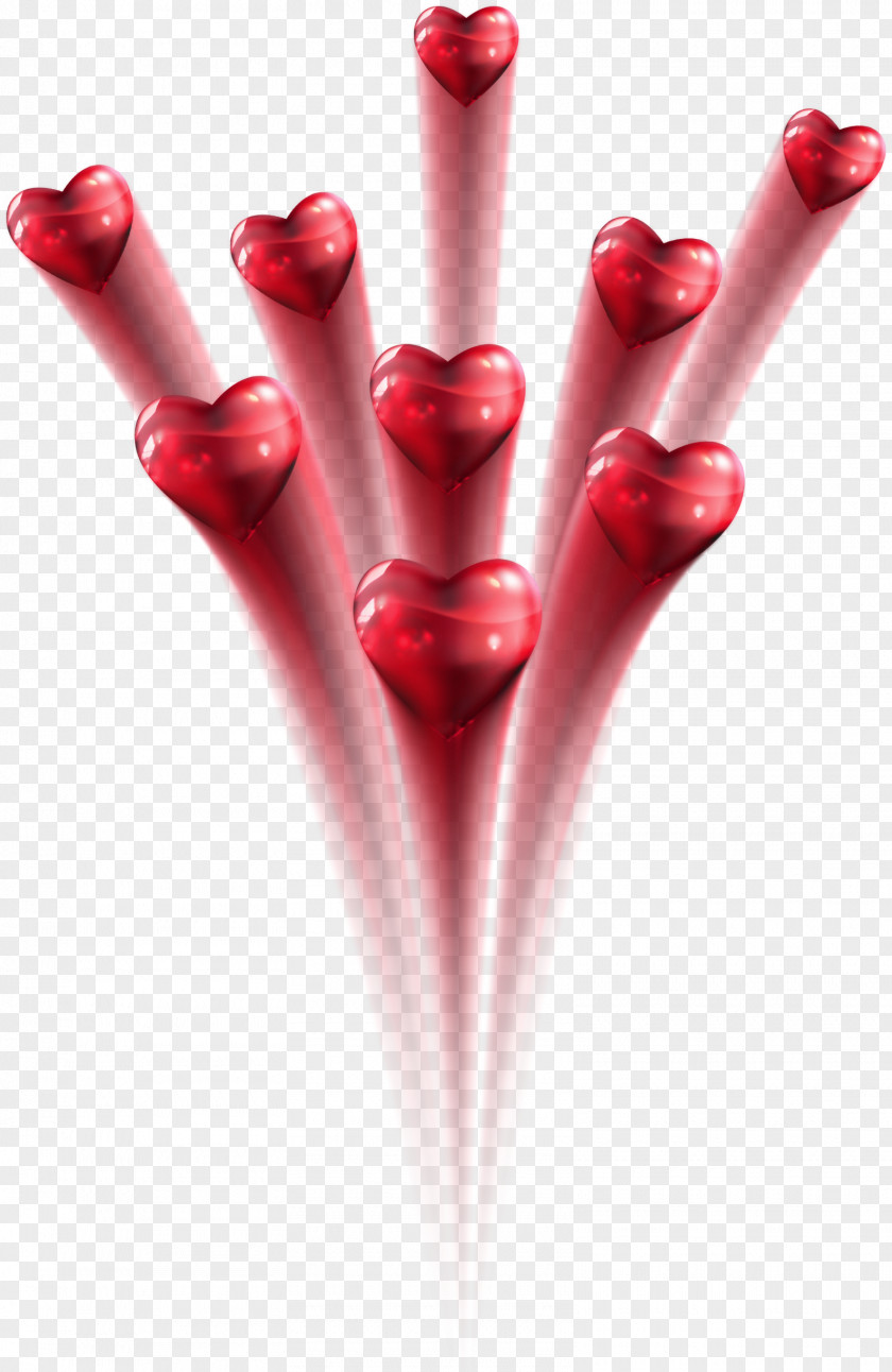 Red Hearts Fireworks Clipart Picture Heart Rocket PNG