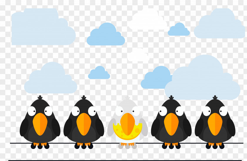 The Bird On Wire Vector Illustration PNG