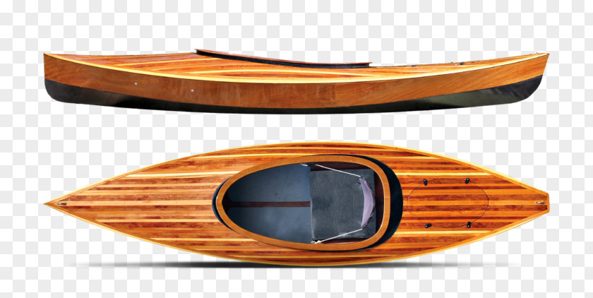 Vintage Wooden Boat On Water Sea Kayak Canoe Paddling PNG