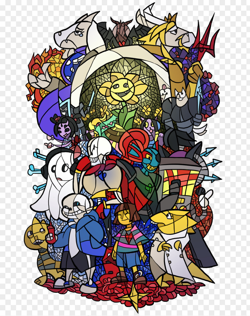 STICH Undertale T-shirt Stained Glass PNG