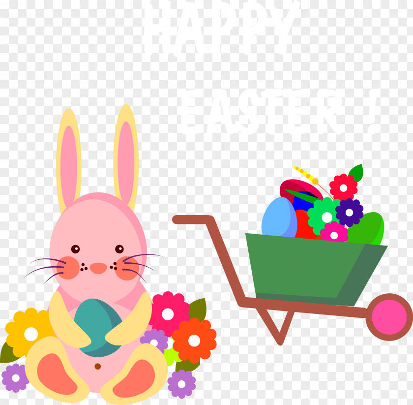 Happy Easter Bunny Icon Vector Egg PNG