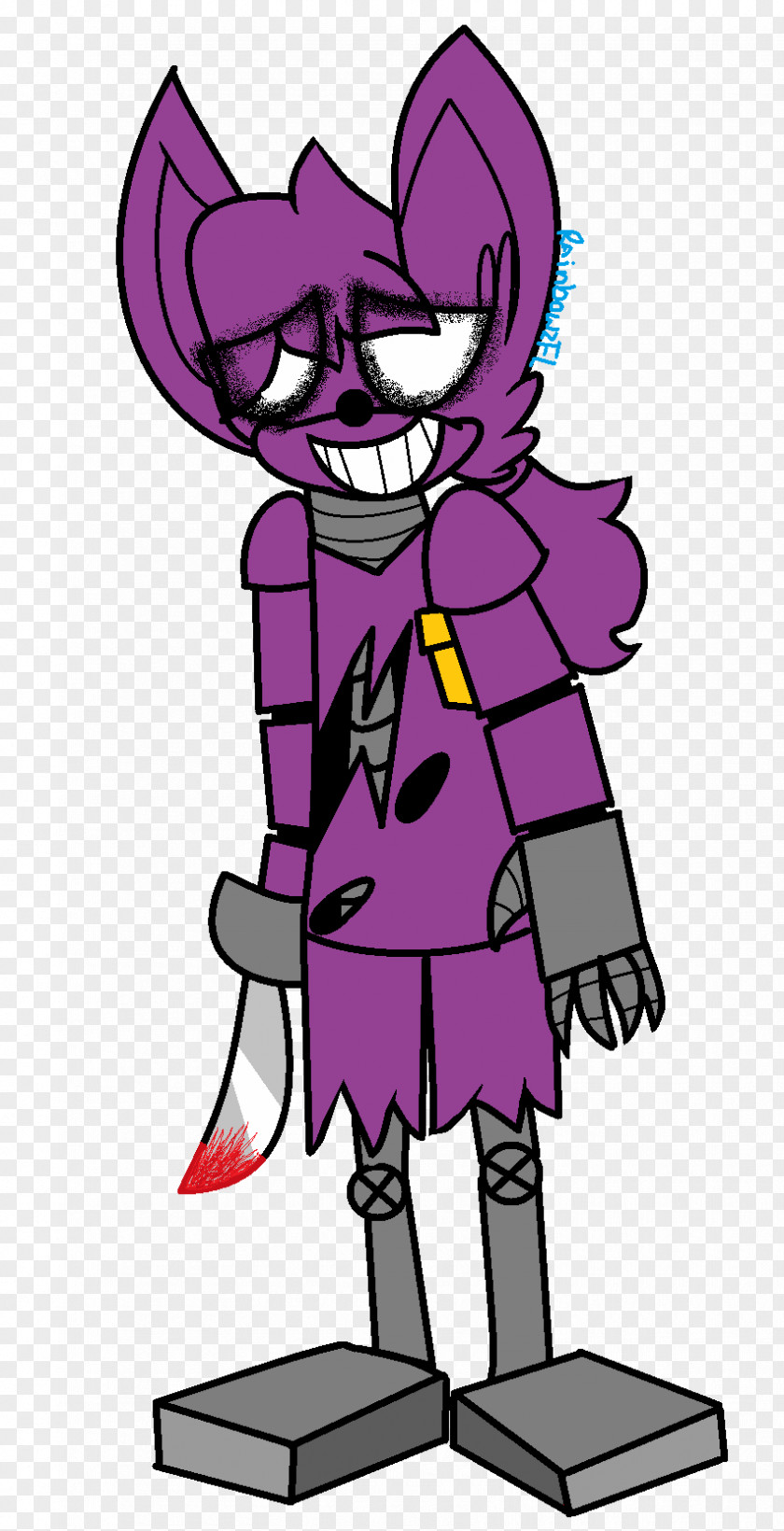 Nightmare Foxy Five Nights At Freddy's 2 Purple Drawing PNG