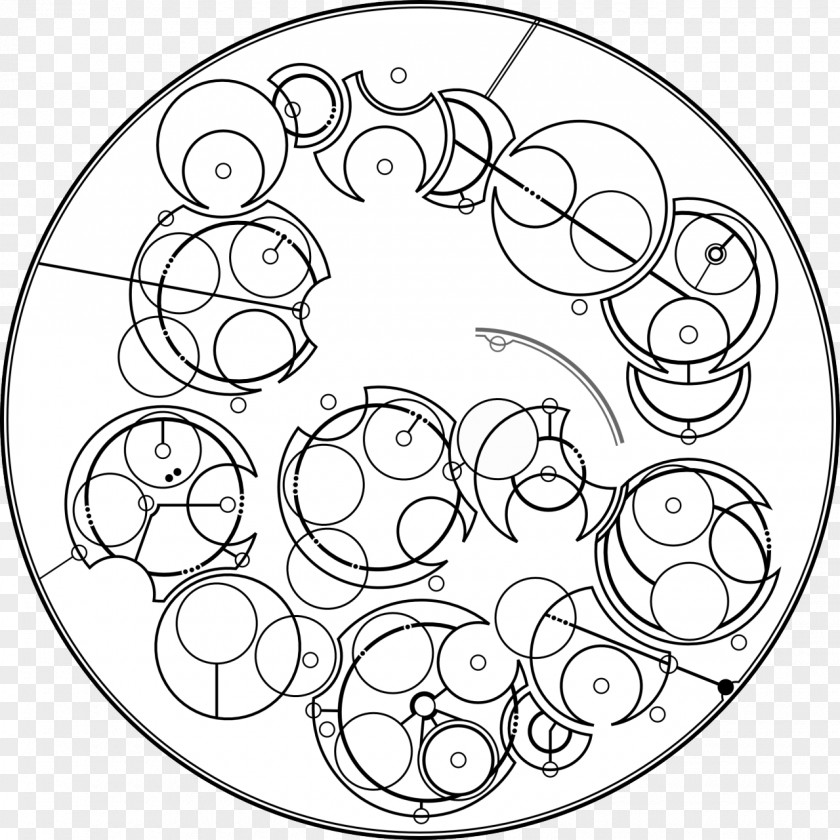 Circle White Line Art Point Flower PNG