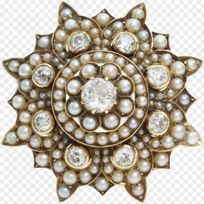 Jewellery Brooch Gold Gemstone Pearl PNG
