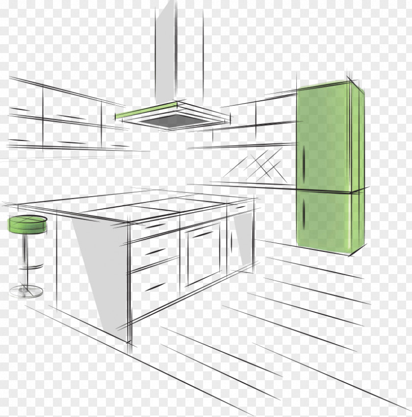 Kitchen Sketch Desk Line Angle PNG