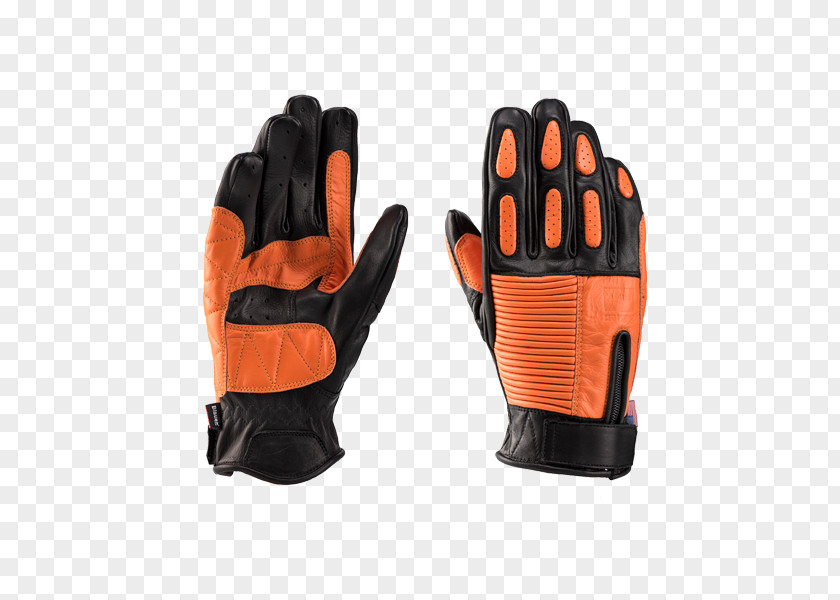 Velcro Orange Glove Leather Clothing Motorcycle PNG