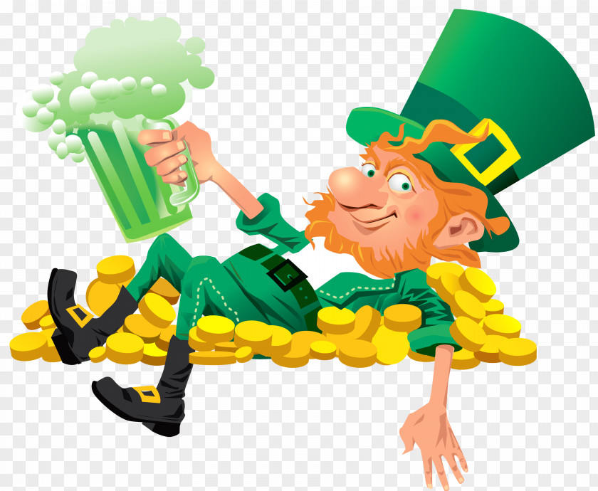 Leprechaun With Beer PNG Clipart Saint Patrick's Day March 17 Shamrock Clip Art PNG