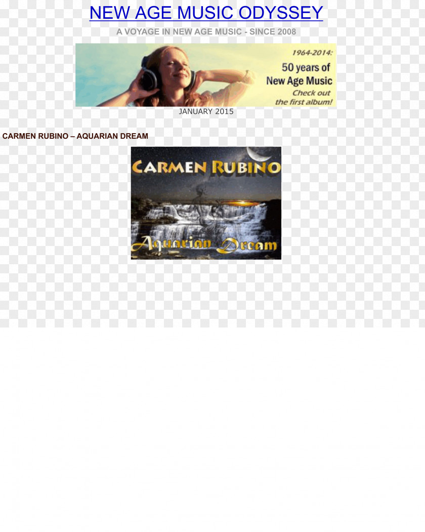 New Age Aquarian Dream Carmen Rubino Advertising Compact Disc Brand PNG