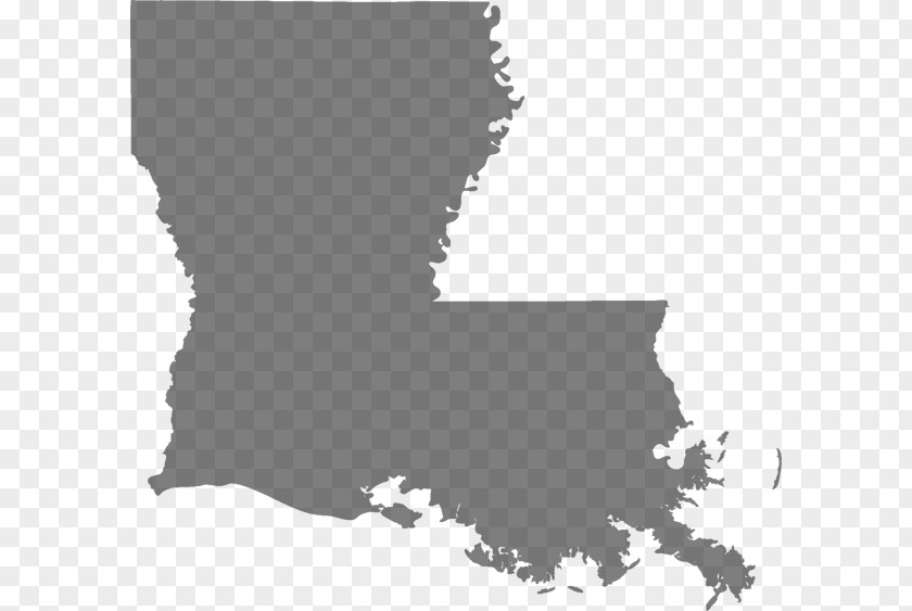 Silhouette Louisiana Vector Map PNG