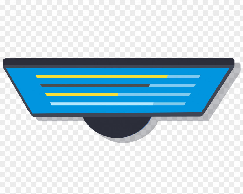Vector Flattened Blue Computer Monitor Display Device PNG