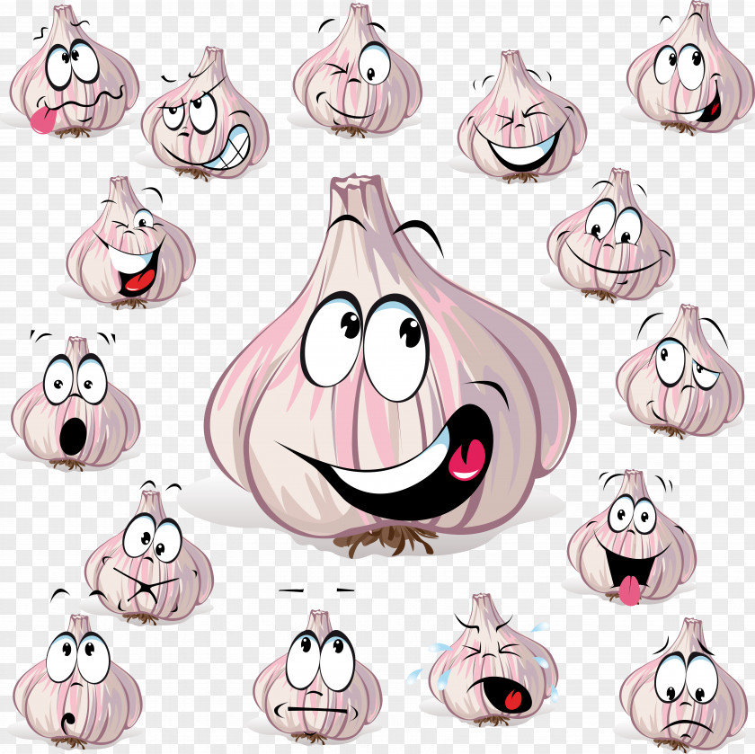 Cute Cartoon Vegetables Expression Vector Material Garlic Royalty-free Clip Art PNG