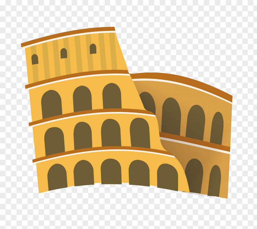 Italy Colosseum Roman Forum Architecture Flat Design PNG