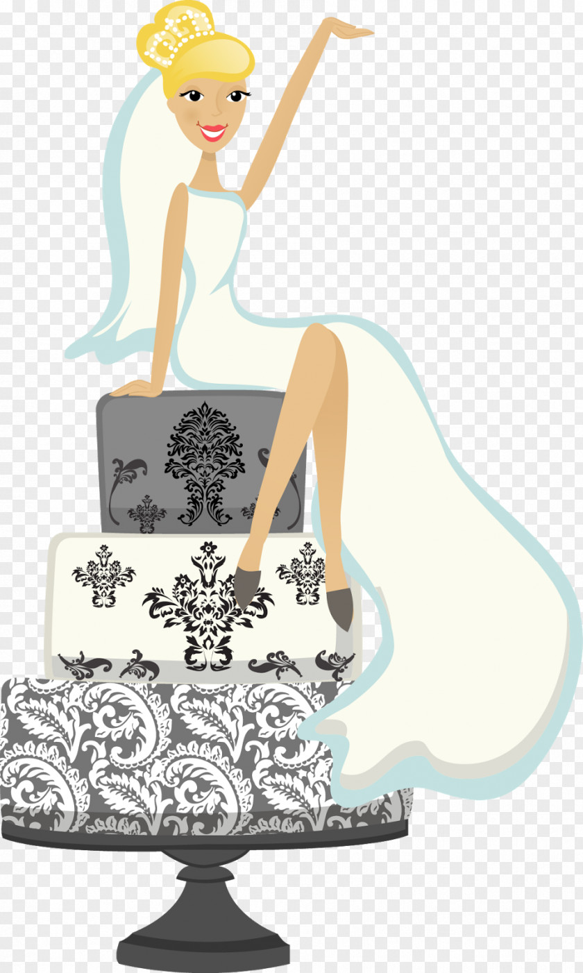 Wedding Cake Bride Bridal Shower Invitation PNG