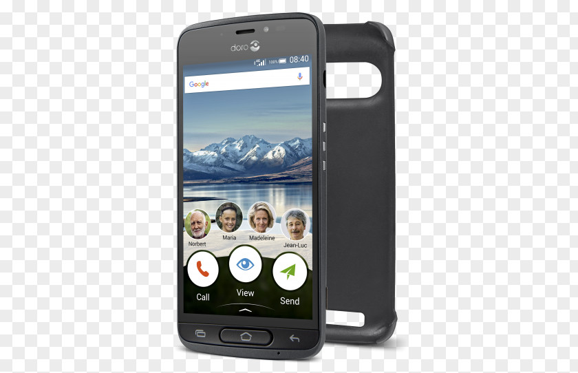 Black 16 GbCatalog Cover Smartphone Doro 8040 Graphite Hardware/Electronic 4G SIM-Free Mobile Phone PNG