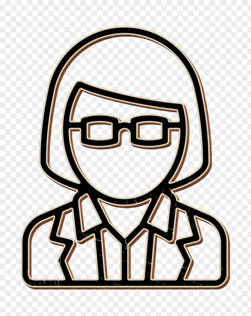 Coloring Book Sticker Scientist Woman Icon Work Scientifics Study PNG