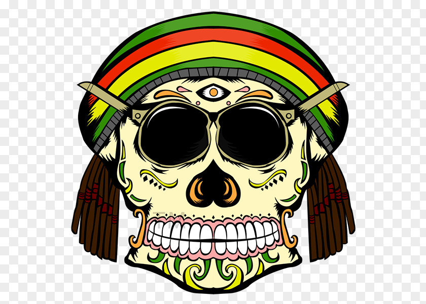 Rasta Skull Calavera Rastafari Reggae Clip Art PNG