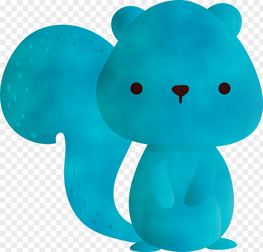 Turquoise Animal Figure Bear Toy PNG