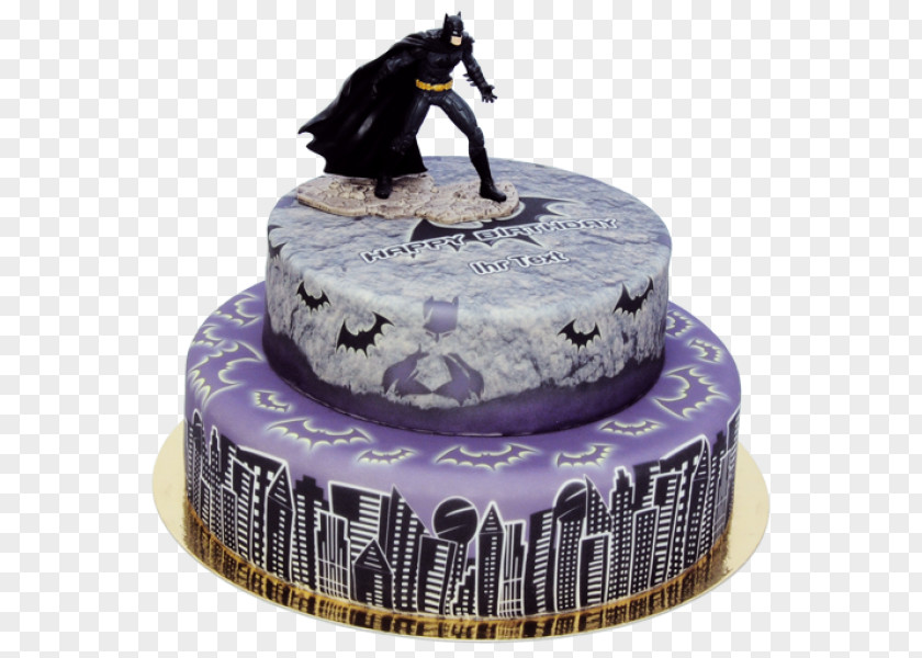 Dark City Birthday Cake Torte Decorating Batman PNG