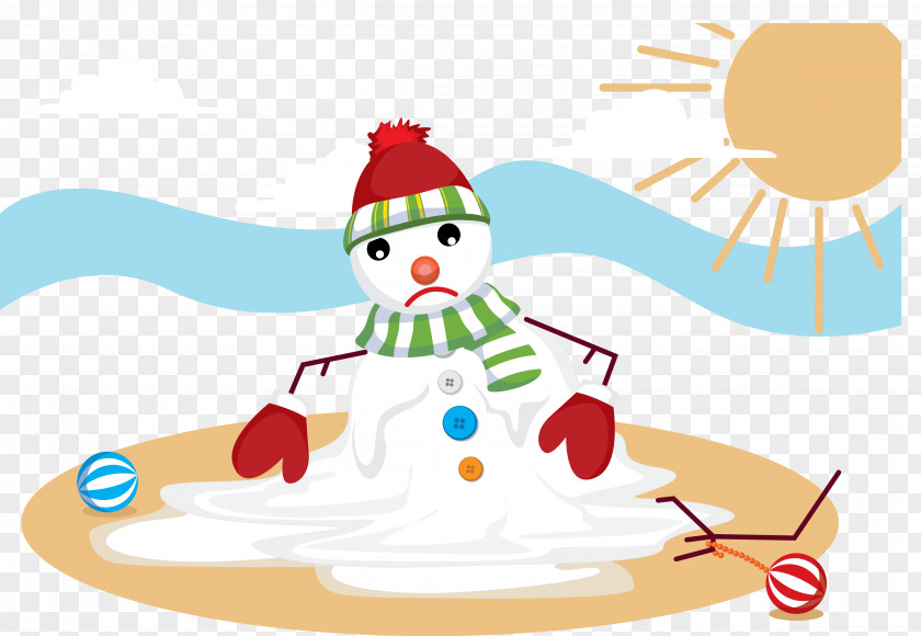 Melting Snowman Euclidean Vector Illustration PNG