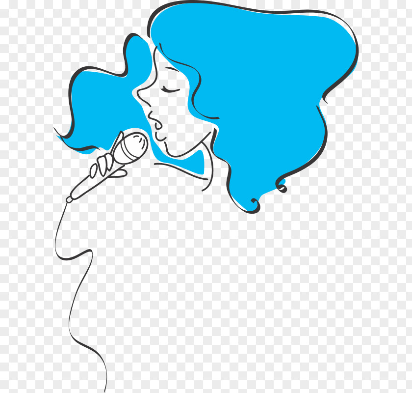 Singing Line Art Cartoon Clip PNG