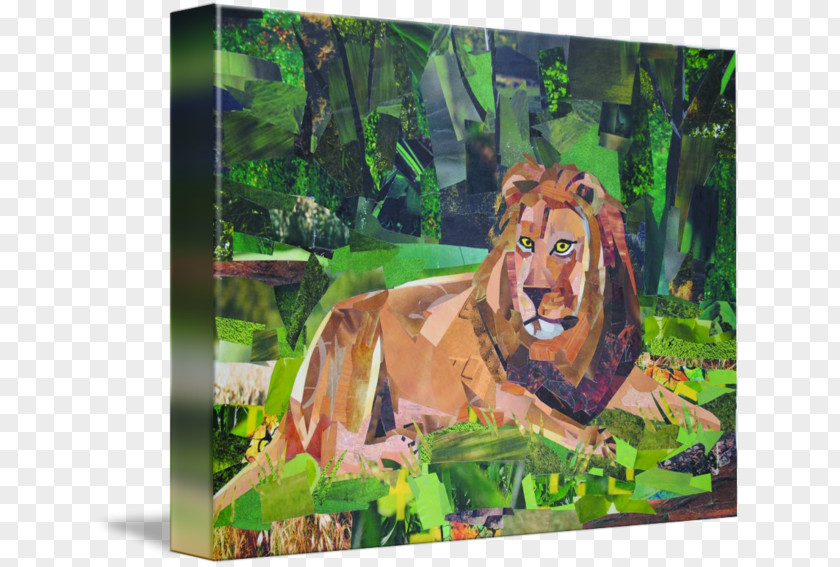 Tiger Lion Ecosystem Fauna Painting PNG