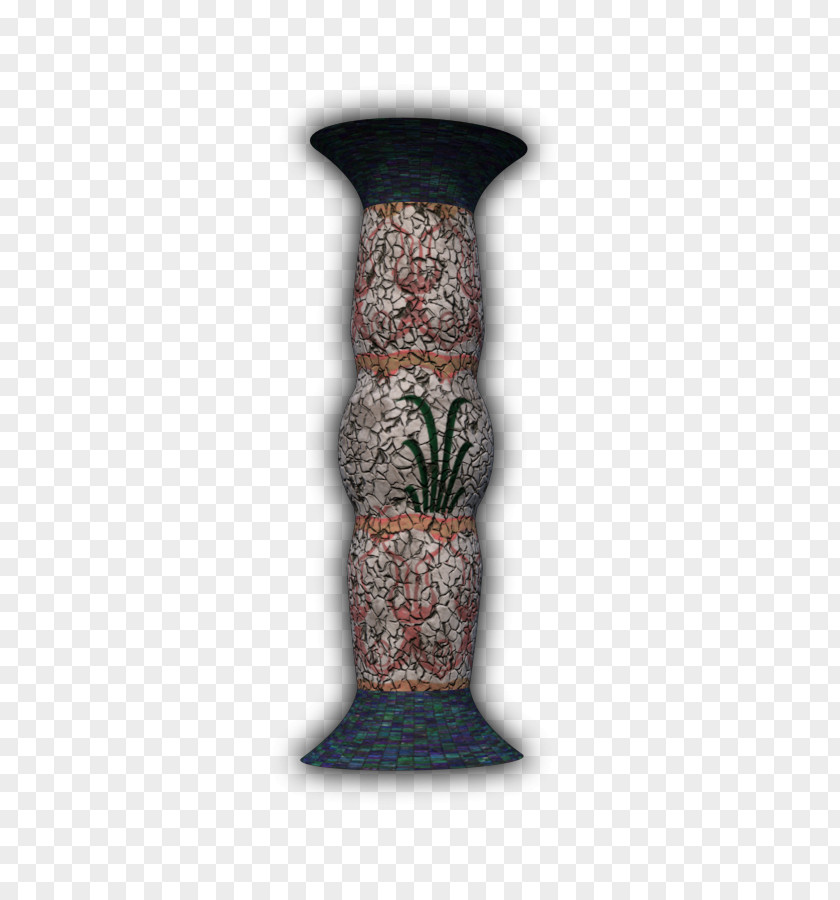 Egyptian Pillar Ceramic Vase PNG