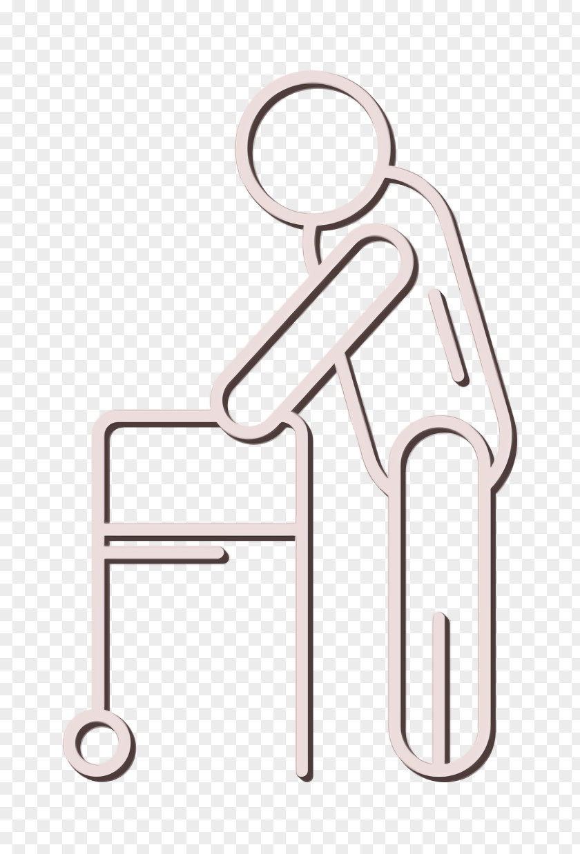 Old Man Walking Icon Behavior Senior PNG