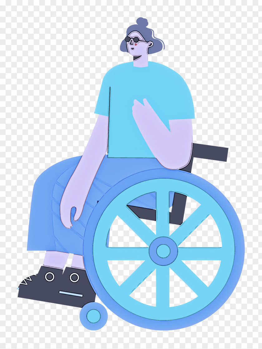 Sitting On Wheelchair Woman Lady PNG