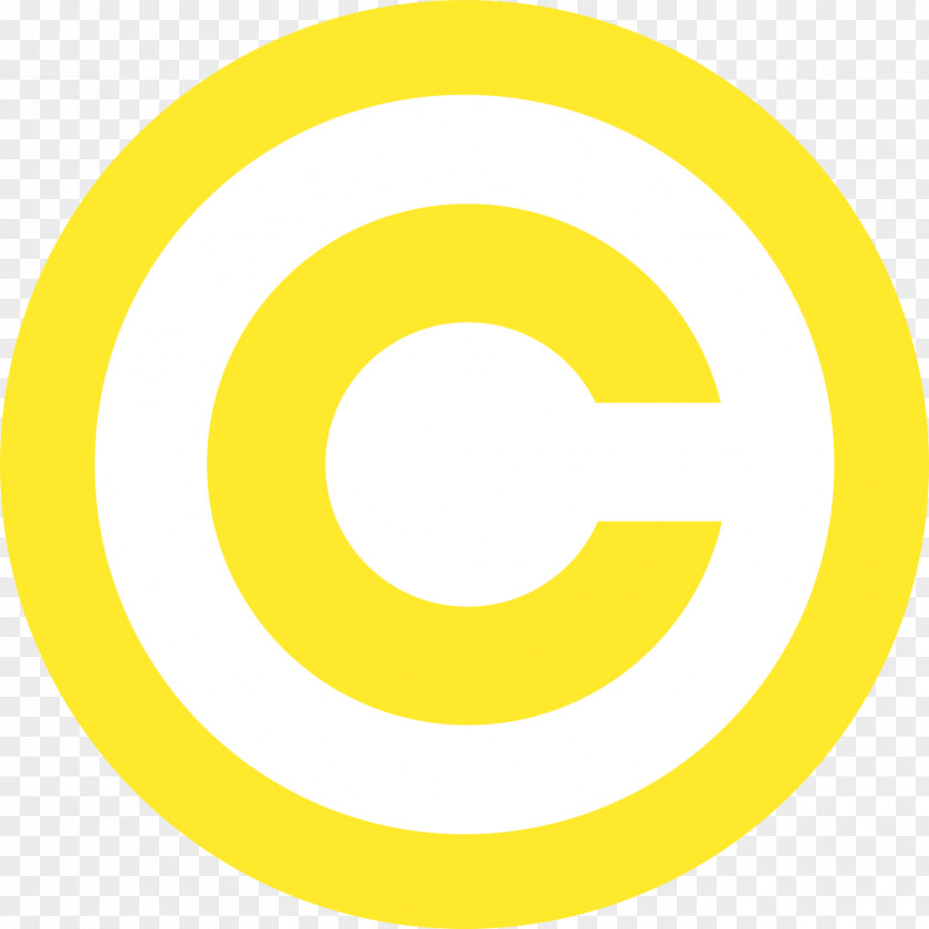 YELLOW Copyright Law Of The United States Public Domain Symbol Notice PNG