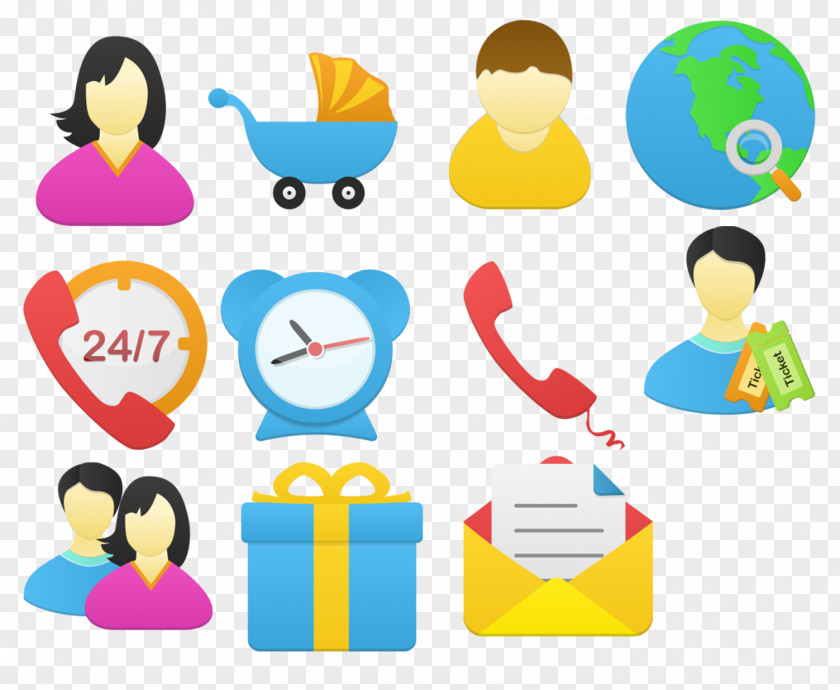 Business Concise Style Icons Customer Service Clip Art PNG