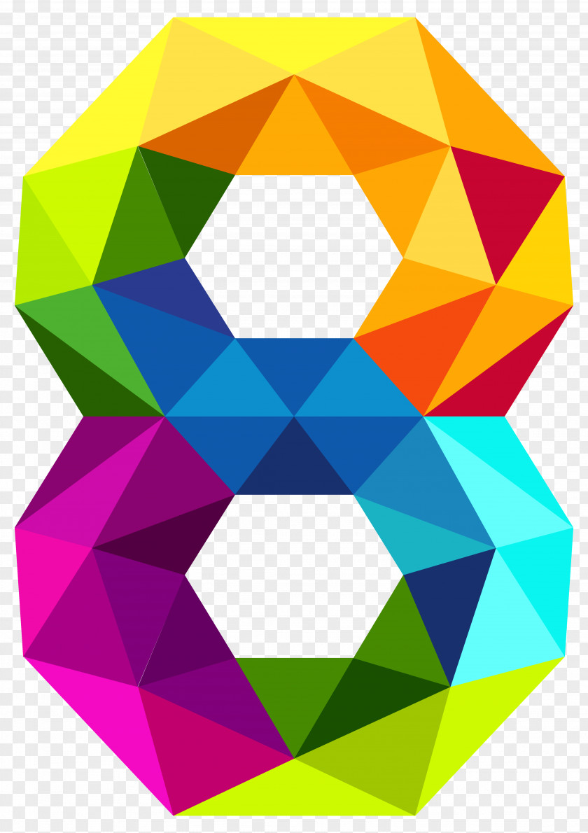 Colourful Triangles Number Eight Clipart Image Clip Art PNG