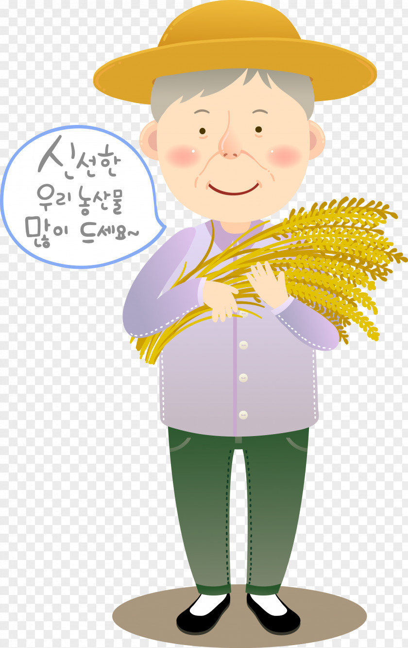 The Farmer's Uncle Took Wheat Farmer Illustration PNG