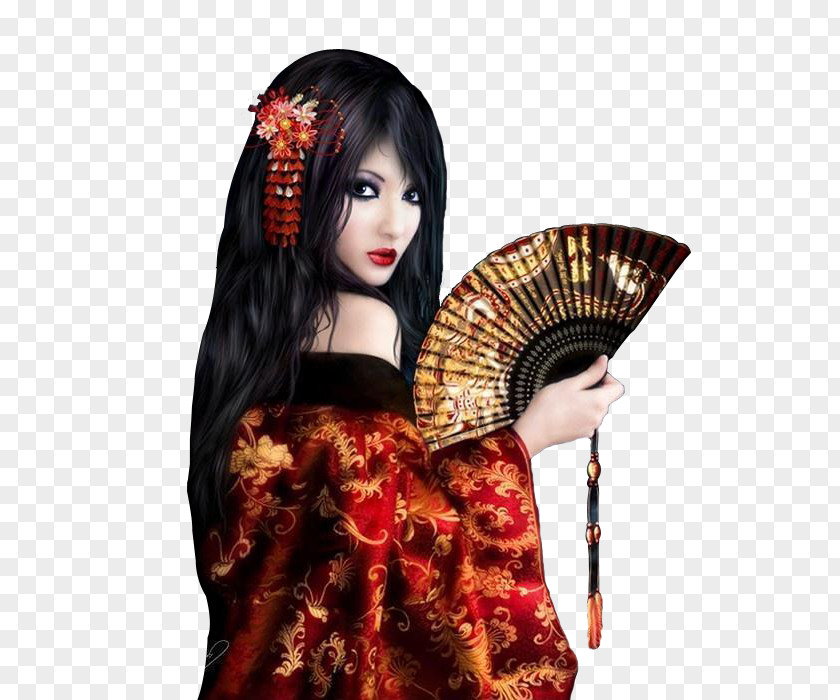 Woman A Geisha Art PNG