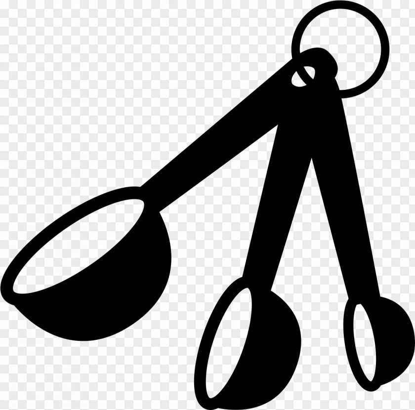 Blackandwhite Cup Measuring Spoon Line PNG