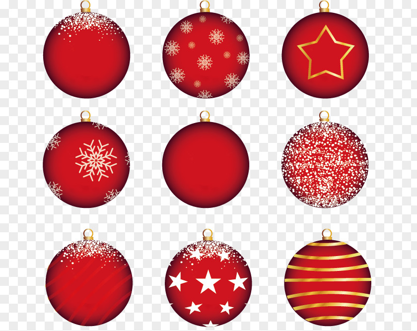 Vector Painted Red Christmas Ball Ornaments Decoration Ornament Euclidean PNG
